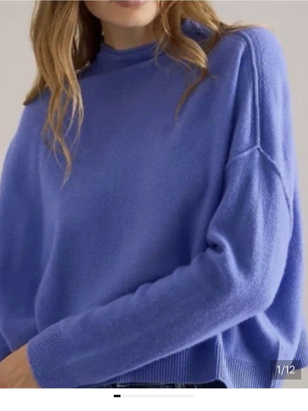 Pilcro Relaxed Turtleneck Sweater in Periwinkle